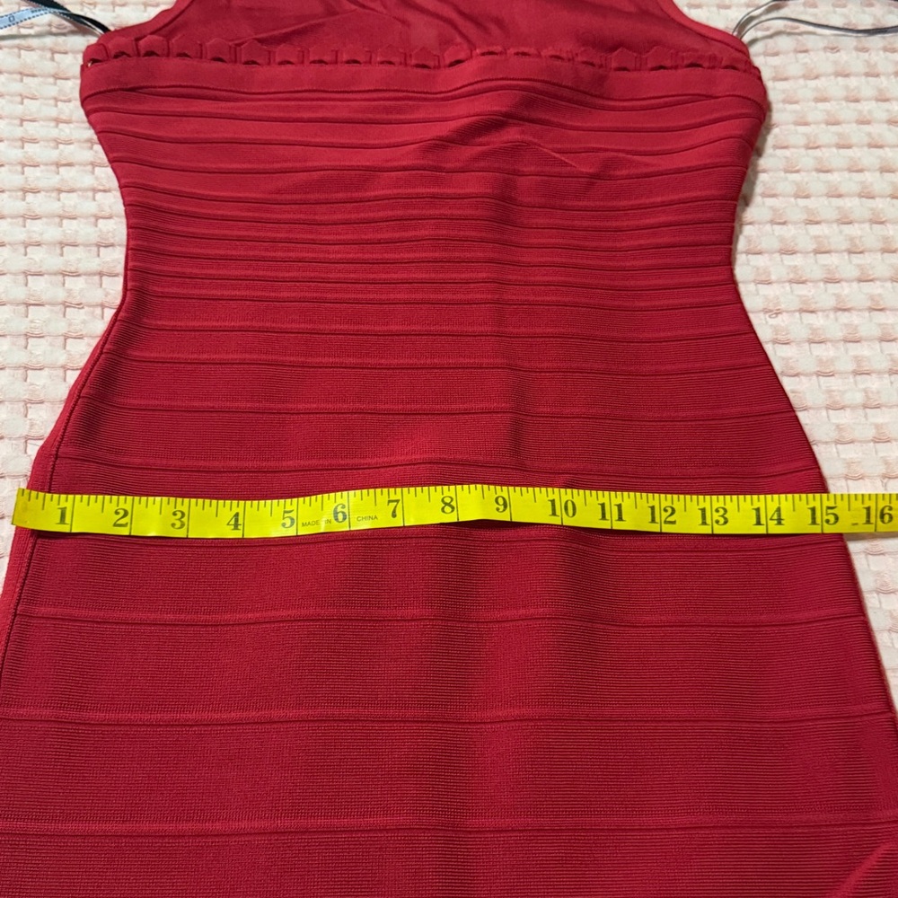 Herve Leger by Max Azria red valentine bodycon dress - Picture 11 of 14